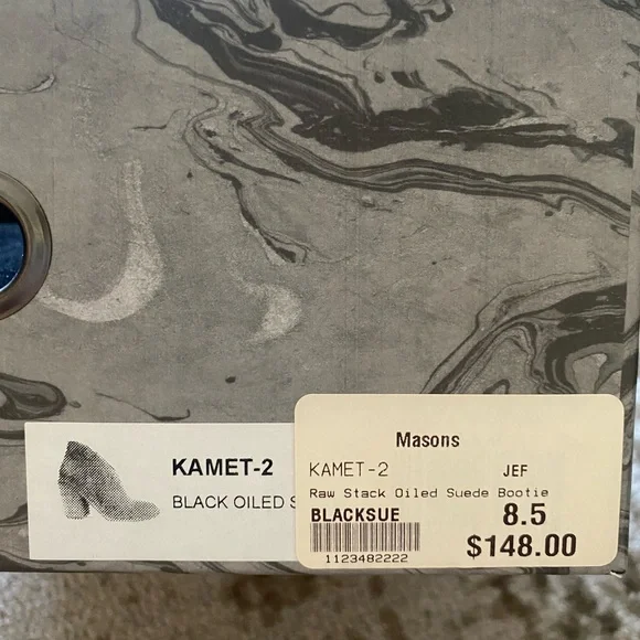 Jeffrey Campbell KAMET-2 Black Oiled Suede Ankle Bootie - Block Heel - Picture 12 of 12